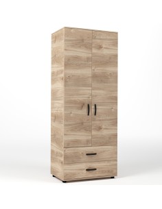 KIT ARMADIO 2 ANTE + 2 CASSETTI 80X52X205 CM ROVERE M. K358