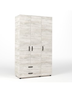 KIT ARMADIO 3 ANTE + 2 CASSETTI 120X52X205 CM BIANCO...