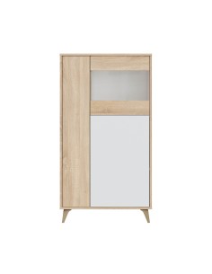 KIT MOBILE C/VETRINA 77X33XH142 CM ROVERE BIANCO