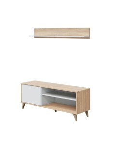 KIT PORTA TV MENSOLA 135X40XH50 CM ROVERE BIANCO