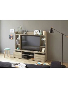 KIT PARETE LIVING SILVER 165X40X150 CM ROVERE