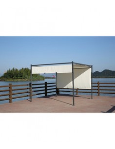 PERGOLA ACCIAIO ITACA C/TELO SCORR 300X300 CM 2