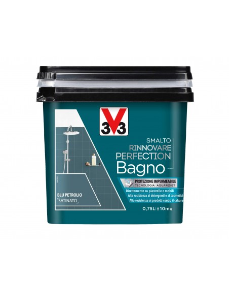 Smalto Rinnovare Perfection Bagno Blu Petrolio 0,75 Lt V33