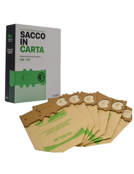 Sacchetti Folletto in Carta compatibili VK 130-131 Pz 6