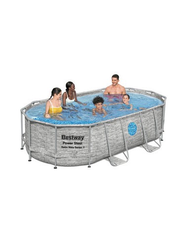 PISCINA C/TELAIO E POMPA OVALE 427X250XH100 CM...