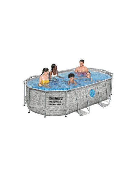 PISCINA C/TELAIO E POMPA OVALE 427X250XH100 CM 56714