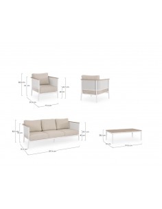 Salotto da Giardino Ulises Vapor  Bianco Bizzotto 2