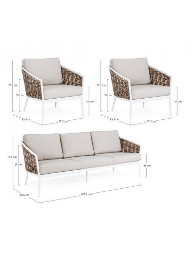 Salotto da Giardino Maribela Bianco Bizzotto