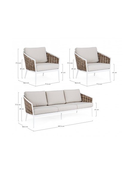 Salotto da Giardino Maribela Bianco Bizzotto