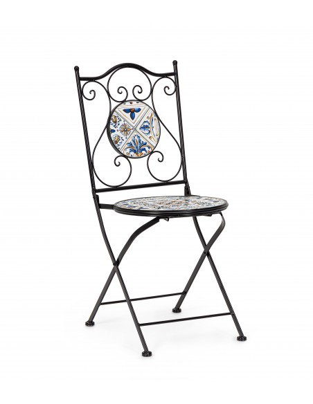 Sedie pieghevoli Mykonos in acciaio e Ceramica Bizzotto