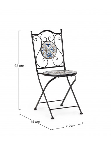 Sedie pieghevoli Mykonos in acciaio e Ceramica...