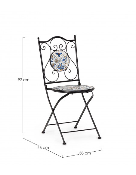 Sedie pieghevoli Mykonos in acciaio e Ceramica Bizzotto