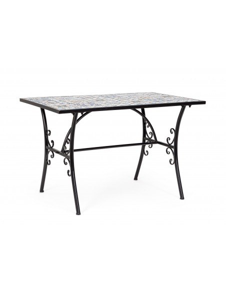 Tavolo da Giardino Acciaio e Ceramica cm 120x80 Mykonos Bizzotto