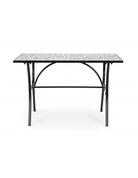 Tavolo da Giardino Acciaio e Ceramica cm 120x80 Mykonos Bizzotto