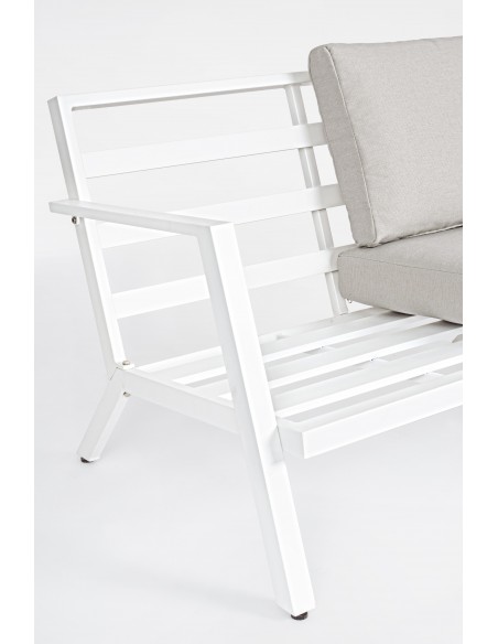 Salotto da Giardino in Alluminio Harley Bianco Bizzotto