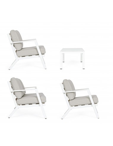 Salotto da Giardino in Alluminio Harley Bianco...