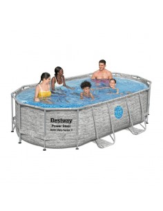 PISCINA C/TELAIO E POMPA OVALE 427X250XH100 CM 56714