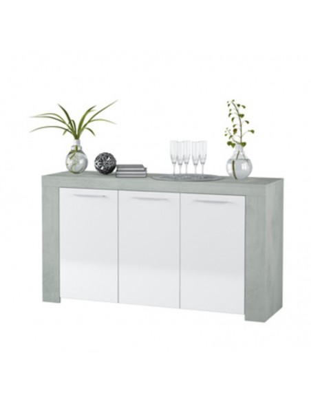 KIT CREDENZA 3 ANTE AMBIT 144X42XH80 CM BIA/CEMEN