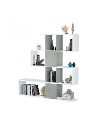 KIT LIBRERIA ZIG ZAG 145X28X145 BIANCO CEMENTO