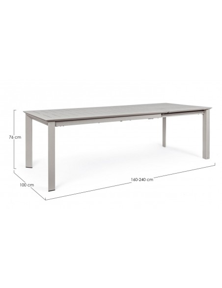 Tavolo allungabile in Alluminio  Konnor Rastin 160/240x100 Bizzotto